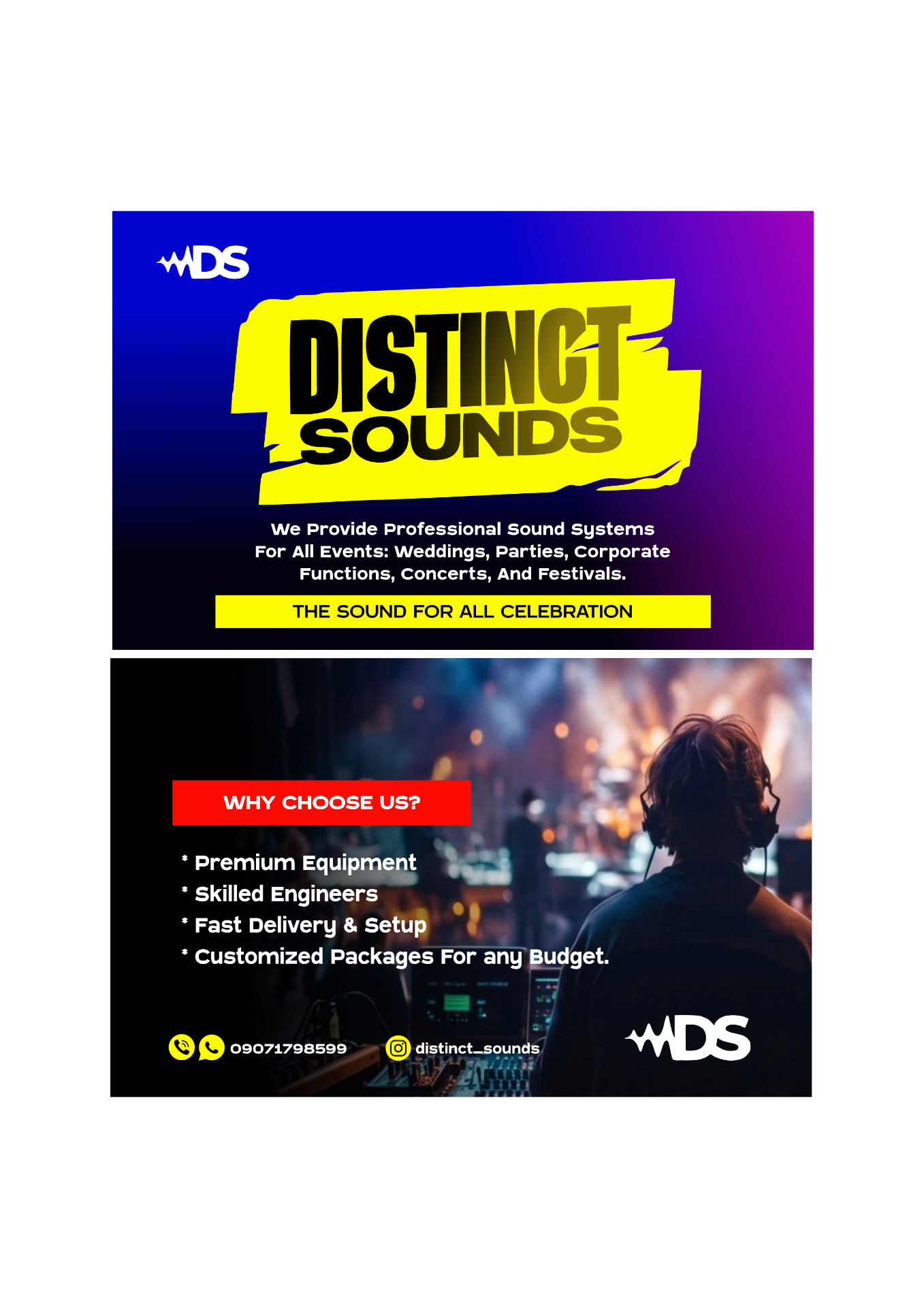 Distinct Sounds — Business Card